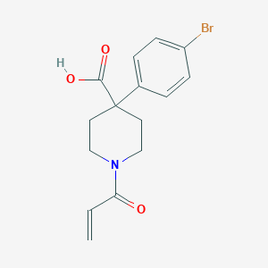 molecular formula C15H16BrNO3 B2985317 4-(4-溴苯基)-1-丙-2-烯酰基哌啶-4-羧酸 CAS No. 2567496-28-8