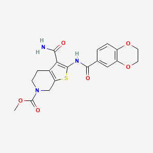 methyl 3-carbamoyl-2-(2,3-dihydrobenzo[b][1,4]dioxine-6-carboxamido)-4,5-dihydrothieno[2,3-c]pyridine-6(7H)-carboxylate