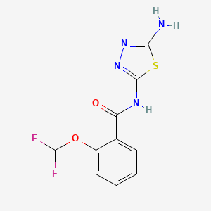 molecular formula C10H8F2N4O2S B2985325 N-(5-Amino-1,3,4-thiadiazol-2-yl)-2-(difluoromethoxy)benzamide CAS No. 1537626-98-4