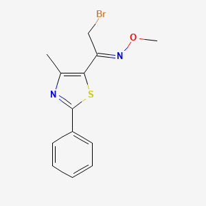 molecular formula C13H13BrN2OS B2985342 (Z)-[2-bromo-1-(4-methyl-2-phenyl-1,3-thiazol-5-yl)ethylidene](methoxy)amine CAS No. 866017-73-4
