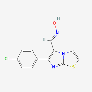 molecular formula C12H8ClN3OS B2985353 6-(4-氯苯基)咪唑并[2,1-b][1,3]噻唑-5-甲醛肟 CAS No. 139359-90-3