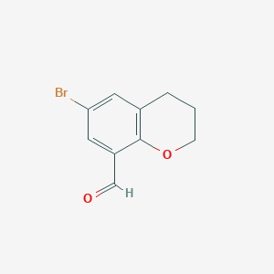 molecular formula C10H9BrO2 B2985354 6-bromo-3,4-dihydro-2H-1-benzopyran-8-carbaldehyde CAS No. 1461705-79-2