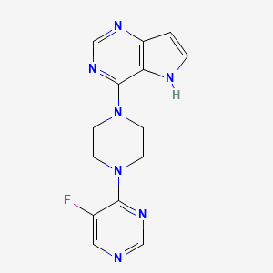 B2985357 4-[4-(5-Fluoropyrimidin-4-yl)piperazin-1-yl]-5H-pyrrolo[3,2-d]pyrimidine CAS No. 2380088-01-5