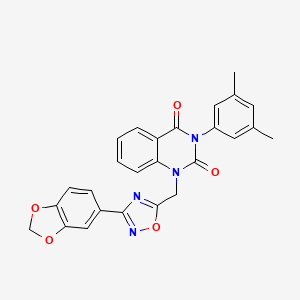 molecular formula C26H20N4O5 B2985358 1-((3-(benzo[d][1,3]dioxol-5-yl)-1,2,4-oxadiazol-5-yl)methyl)-3-(3,5-dimethylphenyl)quinazoline-2,4(1H,3H)-dione CAS No. 1207046-52-3