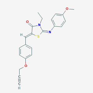 molecular formula C22H20N2O3S B298538 3-Ethyl-2-[(4-methoxyphenyl)imino]-5-[4-(2-propynyloxy)benzylidene]-1,3-thiazolidin-4-one 