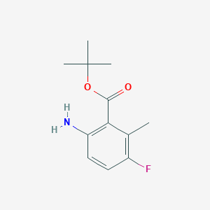 molecular formula C12H16FNO2 B2985383 Tert-butyl 6-amino-3-fluoro-2-methylbenzoate CAS No. 2023769-44-8
