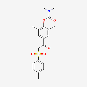 molecular formula C20H23NO5S B2985391 2,6-dimethyl-4-{2-[(4-methylphenyl)sulfonyl]acetyl}phenyl N,N-dimethylcarbamate CAS No. 339100-89-9