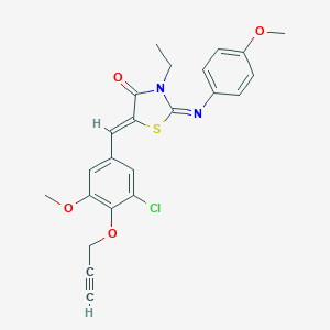 molecular formula C23H21ClN2O4S B298540 5-[3-Chloro-5-methoxy-4-(2-propynyloxy)benzylidene]-3-ethyl-2-[(4-methoxyphenyl)imino]-1,3-thiazolidin-4-one 