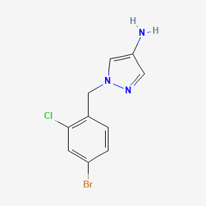 molecular formula C10H9BrClN3 B2985404 1-[(4-溴-2-氯苯基)甲基]-1H-吡唑-4-胺 CAS No. 1602185-22-7