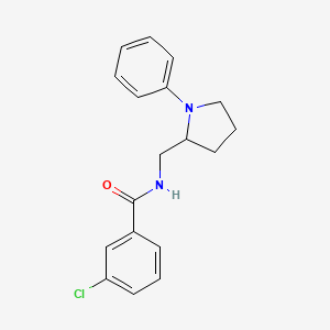 molecular formula C18H19ClN2O B2985428 3-chloro-N-((1-phenylpyrrolidin-2-yl)methyl)benzamide CAS No. 1797643-26-5