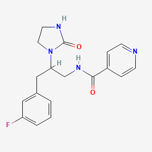 molecular formula C18H19FN4O2 B2985432 N-(3-(3-fluorophenyl)-2-(2-oxoimidazolidin-1-yl)propyl)isonicotinamide CAS No. 1421515-11-8
