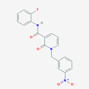 molecular formula C19H14FN3O4 B2985440 N-(2-fluorophenyl)-1-(3-nitrobenzyl)-2-oxo-1,2-dihydropyridine-3-carboxamide CAS No. 946255-23-8