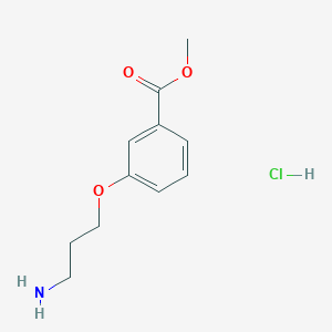 molecular formula C11H16ClNO3 B2985456 Methyl 3-(3-aminopropoxy)benzoate hydrochloride CAS No. 1414944-46-9