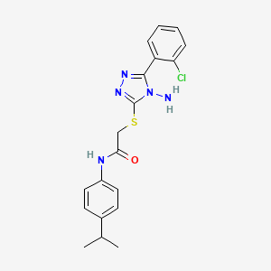 molecular formula C19H20ClN5OS B2985464 2-((4-amino-5-(2-chlorophenyl)-4H-1,2,4-triazol-3-yl)thio)-N-(4-isopropylphenyl)acetamide CAS No. 880802-49-3