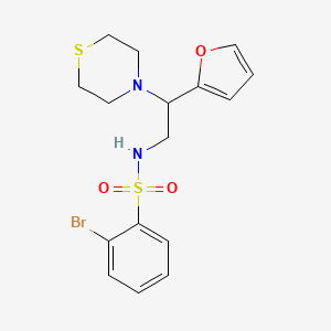 2-bromo-N-(2-(furan-2-yl)-2-thiomorpholinoethyl)benzenesulfonamide