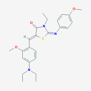 molecular formula C24H29N3O3S B298548 5-[4-(Diethylamino)-2-methoxybenzylidene]-3-ethyl-2-[(4-methoxyphenyl)imino]-1,3-thiazolidin-4-one 