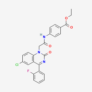 ethyl 4-({[6-chloro-4-(2-fluorophenyl)-2-oxoquinazolin-1(2H)-yl]acetyl}amino)benzoate