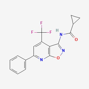 N-[6-phenyl-4-(trifluoromethyl)[1,2]oxazolo[5,4-b]pyridin-3-yl]cyclopropanecarboxamide
