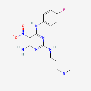 N~2~-[3-(dimethylamino)propyl]-N~4~-(4-fluorophenyl)-5-nitropyrimidine-2,4,6-triamine