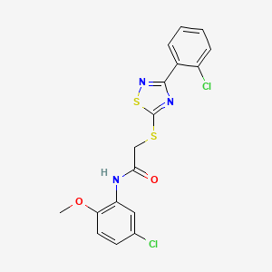 molecular formula C17H13Cl2N3O2S2 B2985500 N-(5-chloro-2-methoxyphenyl)-2-((3-(2-chlorophenyl)-1,2,4-thiadiazol-5-yl)thio)acetamide CAS No. 864919-23-3