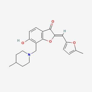 (Z)-6-hydroxy-2-((5-methylfuran-2-yl)methylene)-7-((4-methylpiperidin-1-yl)methyl)benzofuran-3(2H)-one