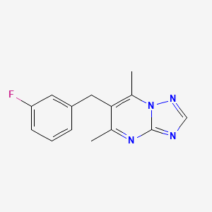molecular formula C14H13FN4 B2985520 6-(3-Fluorobenzyl)-5,7-dimethyl[1,2,4]triazolo[1,5-a]pyrimidine CAS No. 477890-34-9
