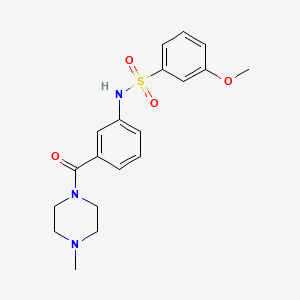 molecular formula C19H23N3O4S B2985537 3-methoxy-N-[3-(4-methylpiperazine-1-carbonyl)phenyl]benzenesulfonamide CAS No. 690643-35-7