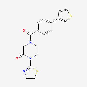 1-(Thiazol-2-yl)-4-(4-(thiophen-3-yl)benzoyl)piperazin-2-one