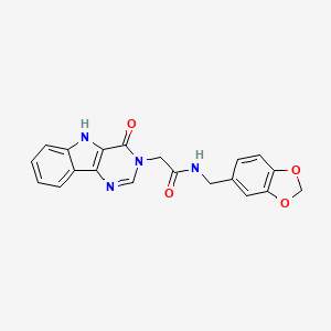 N-(1,3-benzodioxol-5-ylmethyl)-2-(4-oxo-4,5-dihydro-3H-pyrimido[5,4-b]indol-3-yl)acetamide