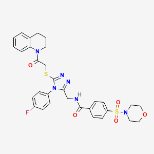 molecular formula C31H31FN6O5S2 B2985570 N-((5-((2-(3,4-dihydroquinolin-1(2H)-yl)-2-oxoethyl)thio)-4-(4-fluorophenyl)-4H-1,2,4-triazol-3-yl)methyl)-4-(morpholinosulfonyl)benzamide CAS No. 309967-83-7