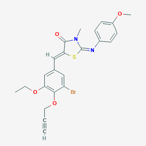 molecular formula C23H21BrN2O4S B298558 5-[3-Bromo-5-ethoxy-4-(2-propynyloxy)benzylidene]-2-[(4-methoxyphenyl)imino]-3-methyl-1,3-thiazolidin-4-one 