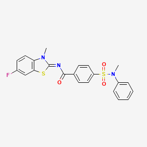 (E)-N-(6-fluoro-3-methylbenzo[d]thiazol-2(3H)-ylidene)-4-(N-methyl-N-phenylsulfamoyl)benzamide