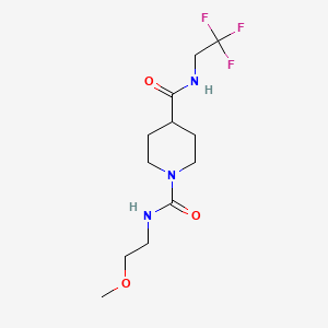 molecular formula C12H20F3N3O3 B2985585 N1-(2-甲氧基乙基)-N4-(2,2,2-三氟乙基)哌啶-1,4-二甲酰胺 CAS No. 1207043-64-8