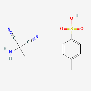 molecular formula C11H13N3O3S B2985586 2-Amino-2-methylpropanedinitrile;4-methylbenzenesulfonic acid CAS No. 79680-98-1