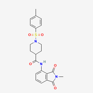 molecular formula C22H23N3O5S B2985587 N-(2-methyl-1,3-dioxoisoindolin-4-yl)-1-tosylpiperidine-4-carboxamide CAS No. 922462-25-7