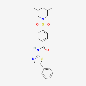 4-((3,5-dimethylpiperidin-1-yl)sulfonyl)-N-(5-phenylthiazol-2-yl)benzamide
