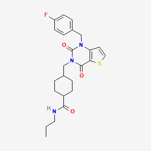 4-((1-(4-fluorobenzyl)-2,4-dioxo-1,2-dihydrothieno[3,2-d]pyrimidin-3(4H)-yl)methyl)-N-propylcyclohexanecarboxamide