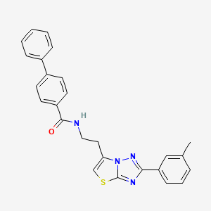 N-(2-(2-(m-tolyl)thiazolo[3,2-b][1,2,4]triazol-6-yl)ethyl)-[1,1'-biphenyl]-4-carboxamide