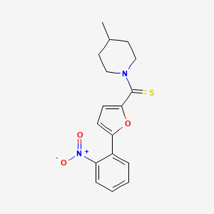 molecular formula C17H18N2O3S B2985612 (4-Methylpiperidin-1-yl)(5-(2-nitrophenyl)furan-2-yl)methanethione CAS No. 941943-17-5