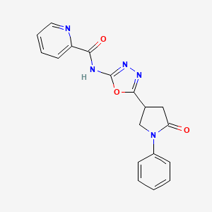 N-(5-(5-oxo-1-phenylpyrrolidin-3-yl)-1,3,4-oxadiazol-2-yl)picolinamide