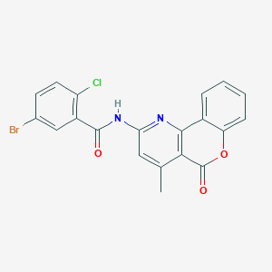 5-bromo-2-chloro-N-(4-methyl-5-oxochromeno[4,3-b]pyridin-2-yl)benzamide