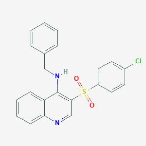 molecular formula C22H17ClN2O2S B2985618 N-benzyl-3-(4-chlorophenyl)sulfonylquinolin-4-amine CAS No. 895640-08-1