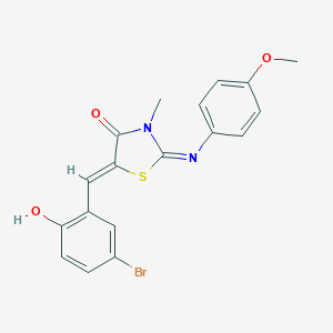 molecular formula C18H15BrN2O3S B298562 5-(5-Bromo-2-hydroxybenzylidene)-2-[(4-methoxyphenyl)imino]-3-methyl-1,3-thiazolidin-4-one 