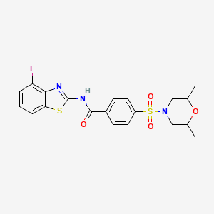 molecular formula C20H20FN3O4S2 B2985634 4-((2,6-dimethylmorpholino)sulfonyl)-N-(4-fluorobenzo[d]thiazol-2-yl)benzamide CAS No. 851080-10-9
