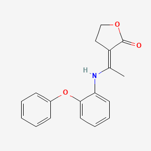 molecular formula C18H17NO3 B2985636 (3E)-3-[1-(2-phenoxyanilino)ethylidene]oxolan-2-one CAS No. 866132-93-6