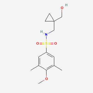 molecular formula C14H21NO4S B2985642 N-((1-(hydroxymethyl)cyclopropyl)methyl)-4-methoxy-3,5-dimethylbenzenesulfonamide CAS No. 1251549-10-6