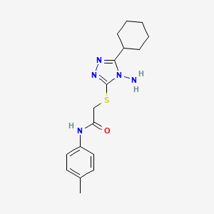 molecular formula C17H23N5OS B2985643 2-((4-氨基-5-环己基-4H-1,2,4-三唑-3-基)硫代)-N-(对甲苯基)乙酰胺 CAS No. 578746-81-3