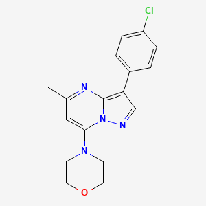 molecular formula C17H17ClN4O B2985645 4-(3-(4-Chlorophenyl)-5-methylpyrazolo[1,5-a]pyrimidin-7-yl)morpholine CAS No. 896844-42-1