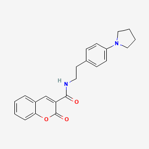 molecular formula C22H22N2O3 B2985647 2-氧代-N-(4-(吡咯烷-1-基)苯乙基)-2H-色烯-3-甲酰胺 CAS No. 953171-02-3