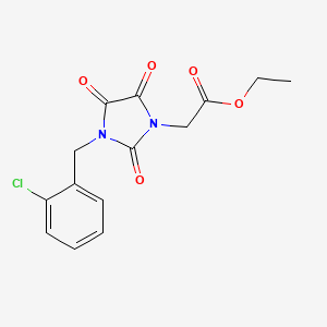 molecular formula C14H13ClN2O5 B2985653 Ethyl 2-[3-(2-chlorobenzyl)-2,4,5-trioxo-1-imidazolidinyl]acetate CAS No. 128043-66-3